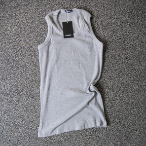 Regata Canelada Slim Cinza