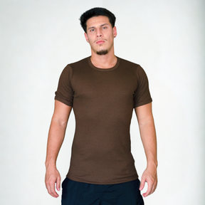 Camiseta Canelada Slim Marrom