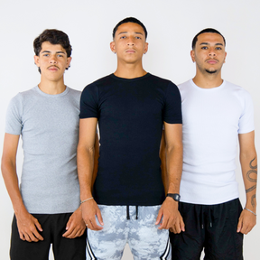3x Camisetas Caneladas Slim  - Basic Pack
