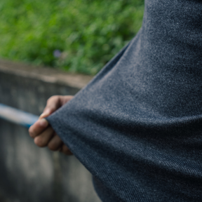 Camiseta Canelada Slim Cinza Escuro