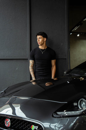 Camiseta Canelada Slim Preta