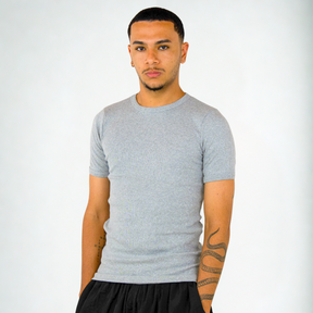 Camiseta Canelada Slim Cinza