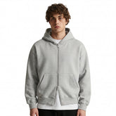 Casaco Moletom Double Zip Cinza