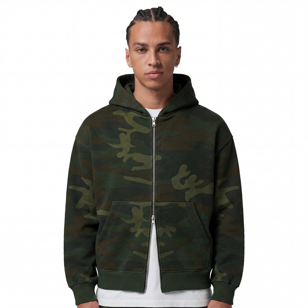 Casaco Moletom Double Zip Camuflado